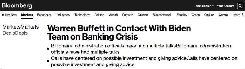 美国银行危机延宕拜登政府被曝求助于巴菲特