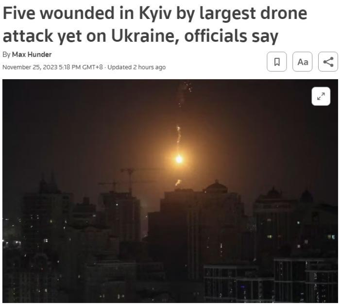 基辅称遭“最大规模”无人机袭击 这国总统紧急避难